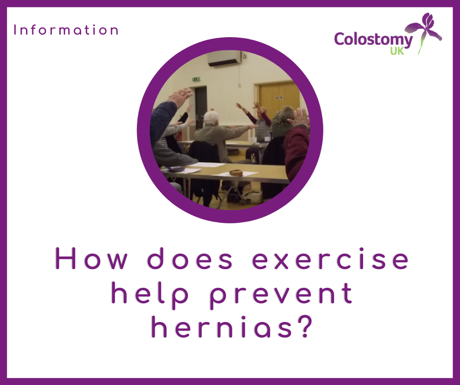 How does exercise help prevent hernias?