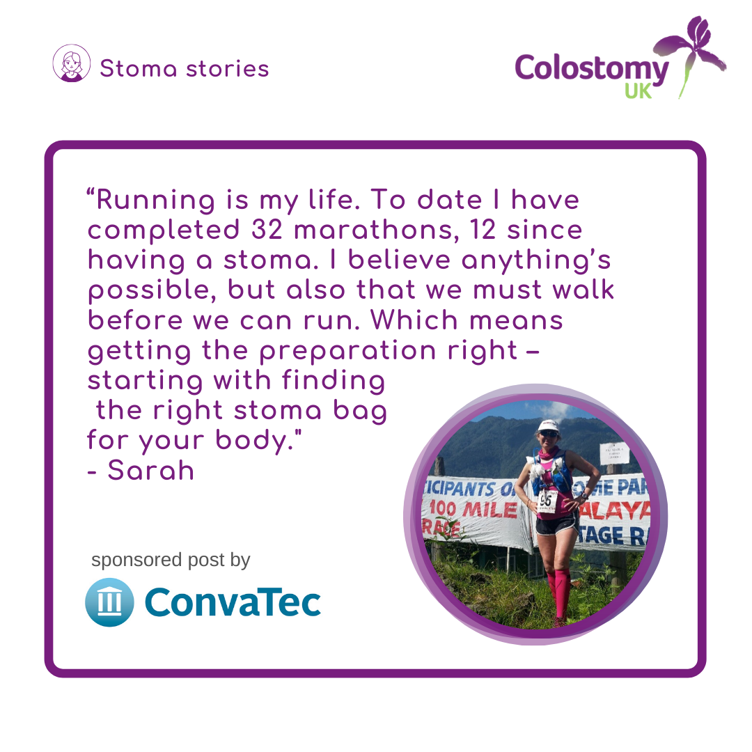 Sarah’s stoma story. Every marathon starts with a single step. 