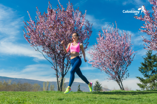 woman running in spring